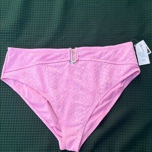 Time and Tru Light Pink Textured Bikini Bottom high waist plus size 1X 16-18W
